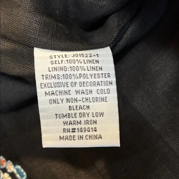 NWOT Johnny Was Black Embroidered Floral Hobo Shoulder Bag - Picture 7 of 12